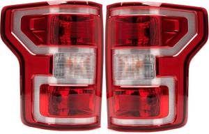 lot 2452 image: Brake Tail Light Rear Lamp Compatible With Ford F150 F-150 2018 2019 2020 Driver and Passenger Side Halogen Type OE-Style with Bulbs and Harness NON LED, NON Blind Spot Replace#JL3Z13405H