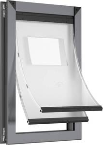 lot 2461 image: Rescumascer Aluminum Large Dog Door for Exterior Door, Doggy Door with Two Sliding Panels, Dog Door for Large Dogs up to 80 Lbs