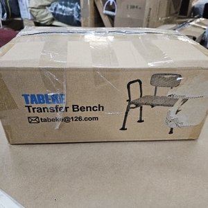 lot 2464 image: TABEKE Tub Transfer Bench for Bathtub, Tool Free Assembly Shower Chair with Backrest & Armrest, Height Adjustable Shower Bench, Shower Seat for Elderly and Disabled