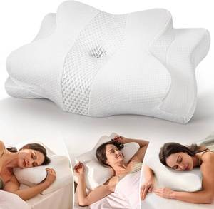 lot 2466 image: Cozyplayer True Cooling Cervical Neck Pillow for Pain Relief, Ergonomic Side Sleeper Pillow for Neck Support, Odorless Orthopedic Contour Memory Foam Pillows, Bed Pillow for Back Stomach Sleeper