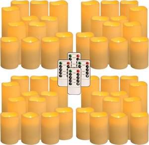 lot 2484 image: LED Candles 48Pack,Flickering Flameless Design,Operated by Remote with Timer FunctionGreat for Aniversary,Halloween and Christmas
