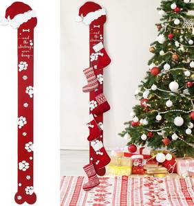 lot 2486 image: 67 Inch Freestanding Christmas Stocking Holder with 6 Hooks Vertical Collapsible Holder Stand The Stocking were Hung Wood Sign for No Fireplace Small Homes Xmas Decoration