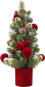lot 2487 image: SY Super Bang Small Christmas Tree, 13Inch Artificial Velvet Ball Berry Mini Tabletop Tree Christmas Decorations, for Home Party Thankgivings Xmas Indoor Decor. (Burgundy, 18Inch)