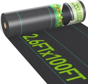 lot 2506 image: 2.6ftx100ft Weed Barrier Landscape 3.2oz Fabric Heavy Duty, Woven Weed Control Cloth, Woven Geotextile Fabric for Underlayment, Gardening Ground, Commercial Driveway Weed Block Cover Mat