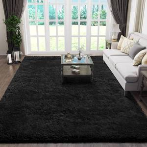 lot 2547 image: Ophanie Black Rugs for Living Room, Fluffy Furry Shaggy Fuzzy Area Rug, 5x8 Carpets for Bedroom Shag Plush Soft Large, Kids Home Decor Aesthetic