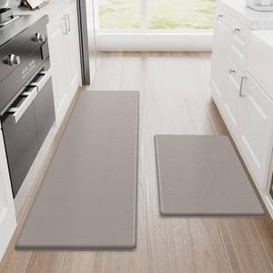 lot 2550 image: StepRite Kitchen Mats, 2PCS Kitchen Rugs, Cushioned Anti Fatigue Kitchen Mats for Floor, Non-Slip Standing Desk Mat, Waterproof Kitchen Rug Set for Kitchen, Floor, Office, 17.3x3017.3x47, Khaki