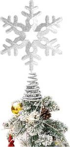 lot 2557 image: Glittering Silver Snowflake Tree Topper, Sparkling 3D Metal Christmas Snowflake for Holiday Ornaments, Indoor Xmas Party Decor