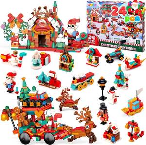 lot 2560 image: JOYIN 2025 Christmas Advent Calendar Building Blocks, 24 Days Christmas Theme Countdown Building Toy Set for Boys Girls, Xmas Party Favor Supplies, Classroom Prizes, Kids Xmas Gifts
