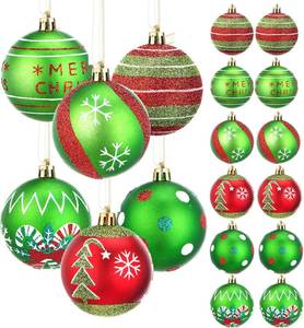 lot 2567 image: 12 Pcs 3.15 Inch Christmas Ball Ornaments, Christmas Tree Decorations Set, Plastic Hanging Decoration, Elf Balls Swirl Candy Cane Peppermint for Christmas Decorations