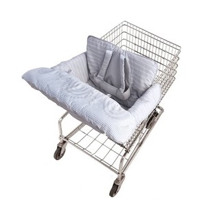 lot 2569 image: Go by Goldbug Shop Cart Cover - Gray Ticking Stripe