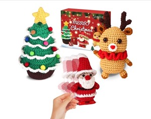 lot 2572 image: NYPEN Crochet Kit for Beginners, 3 PCS Christmas Crochet Kit for Beginner Adults and Kids, DIY Amigurumi Craft Knitting Kit Gifts with Step-by-Step Video Tutorials (40% Yarn), Red
