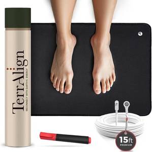 lot 2596 image: TerrAlign Premium Grounding & Earthing Mat 24 16 in   Carbon-Infused PU Pad with 15-ft Cable and Outlet Tester Pen for Desk, Bed & Yoga  Stress Relief and Sleep Support
