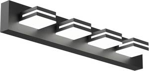 lot 2598 image: Modern Bathroom Vanity Light, 29 4-Light Bathroom Light Fixtures Over Mirror, LED Vanity Light 3000K 4000K 5000K CCT Adjustable, Matte Black