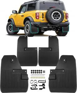 lot 2605 image: No Drill Mud Flaps for Ford Bronco 2021-2025 2026 Mudflaps Splash Guard Front Rear Mudguard Off-Road Accessories (Not for RaptorSasquatch)