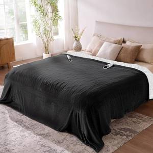 lot 2606 image: Electric Blanket King- Soft Heating Blanket, Dual Control & 9 Heat Levels, 10H Timer, Soft Flannel to Sherpa, Fast Heating Electric Throw, Machine Washable, Gift for Mom, Dad, 90x100 Black