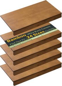 lot 2617 image: Wire Shelf Covers, Bamboo Wire Rack Covers for Pantry, Closet (4pcs, 24 W x 12 D)