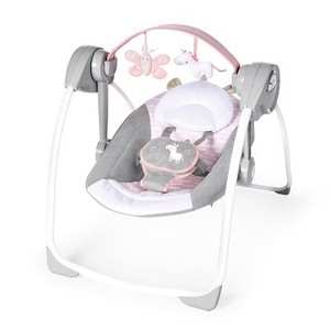 lot 2623 image: Ingenuity Comfort 2 Go Compact Portable Baby Swing with Music - Flora