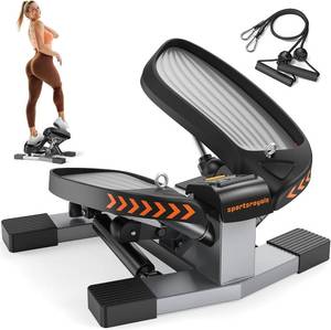 lot 2637 image: Sportsroyals Stair Stepper,TwistMini Stepper for Exercise at Home,Step Machine with Resistance Bands for Full Body Workout, 350lbs Capacity