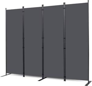 lot 2641 image: Wall Divider, 4 Panel Room dividers and Folding Privacy Screens with Wider Support Feet, 6 Ft Portable Privacy Screen for Room Separator, 88 W X 71 H, Grey