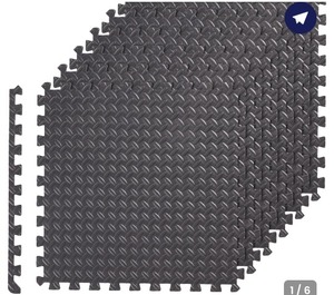 lot 2662 image: Amazon Basics Interlocking Foam Floor Mat Tiles for Home Gym Exercise, 24.7 x 24.7 x .5 Inches, Black - Pack of 6