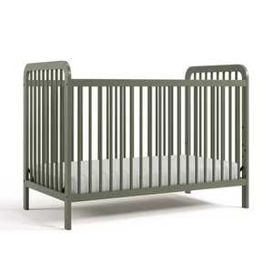 lot 2670 image: $180 Storkcraft Pasadena 3-in-1 Convertible Baby Crib, Olive