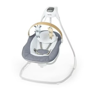 lot 2672 image: $130 Ingenuity SimpleComfort Compact Soothing Baby Swing for Infants, Blue