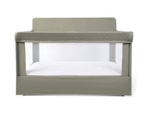 lot 2676 image: $200 Baby Delight Lunaire Full Size Crib  Breathable Mesh Baby Crib  Tool-Free Assembly Baby Bed  100% GOTS Certified Organic Cotton Fabric  Organic Sage
