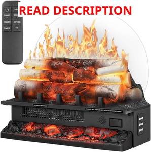 lot 2677 image: $180 20 Electric Fireplace Log Heater, for Home, Room, Office Decor, 750W1500W