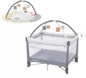 lot 2681 image: Baby Trend Play Suite 3-in-1 Quick-Fold Playard with Baby Gym - Quartz Stone Maximum Weight Capacity 30 lbs, Polyester Fill, Steel Frame