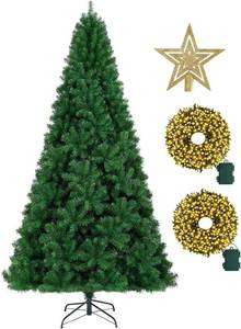 lot 2704 image: KTKDE 6ft Premium Artificial Holiday Christmas Tree w 1005 Branch Tips1pcs Tree top Star 200 Led Battery Operated String Lights,for Home Festival Celebration Perfect Choice for Xmas Decoration