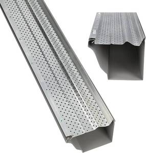 lot 4194 image: A-M Gutter Guard   Premium Heavy-Duty Lifetime Quality Aluminum - Leaf & Debris Protection, (5 Inch - 31 Feet, Mill Finish) - DIY Easy - Made in The USA