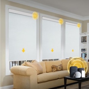 lot 4206 image: Motorized Blinds with Remote Control Electric Automatic Blinds 100% Blackout Roller Shades for Windows Upgraded Smart Blinds Compatible with Alexa Google, White, 48W x 72H