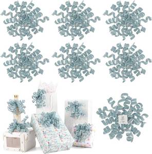 lot 4232 image: AIMUDI Dusty Blue Velvet Bows for Gift Wrapping 6.5 Christmas Curly Bows Self Adhesive Gift Bows for Presents, Treat Bags, Wine Bottles, Party Favors, Holiday Wedding Decorations - 6 Counts