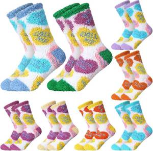 lot 4235 image: 8 Pair Fuzzy Sock for Women Graduation Mothers Day Gifts Unisex Cozy Fluffy Soft Heart Socks for Women Men