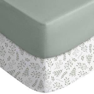 lot 4254 image: Yoofoss Baby Crib Sheets for Boys Girls, Fitted Crib Sheet 2 Pack for Standard Crib and Toddler Mattress, Super Soft Microfiber Baby Sheet 28x52x8in(GreenLeaf)