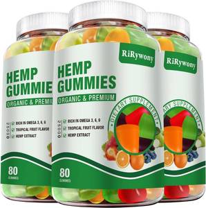 lot 4256 image: Hemp Gummies (3 Packs), High Potency Edible Gummies Extra Strength Mood Focus Calm Organic Hemp Oil Extract Vegan Bear Gummy - 240 Counts Candy Made in USA BB 12826