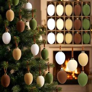 lot 4267 image: 30 Pcs Christmas Velvet Balls Bulk C9 Flocked Christmas Tree Ball Ornaments Plastic Shatterproof Xmas Decorative Hanging Home Ornaments for Xmas Tree Party Holiday Decor (2.36,Morandi)