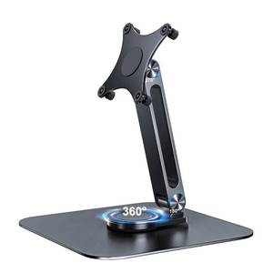 lot 286 image: JUNEBOX Portable Monitor Stand VESA 75x75mm Holes M4 Anti-Loss Screws, Aluminum Alloy Base, Fits 7- 18, 15.6 16 17 17.3 18 Inch Small Monitors Lay Flat, Black Desk Mount (Not Fits100x100mm) - Retail $33