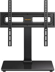 lot 297 image: Perlegear Table Top TV Stand Mount, Universal Swivel TV Stand for 32��60,65 Inch LCDLEDOLED TVs up to 88 lbs with Tempered Glass Base, Height Adjustable TV Base with Tilt, Max VESA 400x400mm - Retail $40