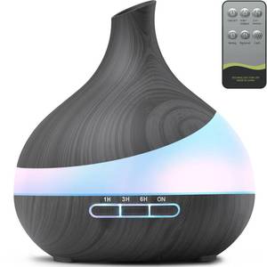 lot 313 image: HJTHJT 500ML Essential Oil Diffuser Aroma Diffuser with Remote Control for Hotel Spa Yoga Room - Humidifiers for Bedroom with 14 Colors LED Night Light for KidsWomen Home Relaxation - Retail $26
