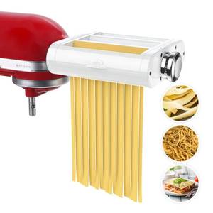 lot 321 image: Antree Pasta Maker Attachment 3 in 1 Set for KitchenAid Stand Mixers Included Pasta Sheet Roller, Spaghetti Cutter, Fettuccine Cutter Maker Accessories and Cleaning Brush - Retail $59