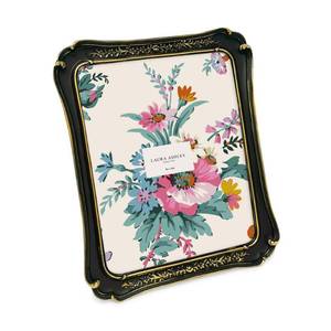 lot 331 image: Laura Ashley (8x10 Vintage-Inspired Simple Ornate Picture Frame Black with Gold Edges, Horizontal & Vertical for Tabletop and Wall Display, Home D�cor, Floral, Resin Frame (8x10, Black with Gold) - Retail $35