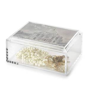 lot 349 image: Huang Acrylic Rectangular Jewelry Box with Photo Lid  5x7 Multipurpose Storage Box for Keepsakes, Jewelry, Trinkets - Retail $29