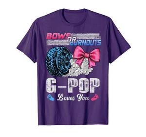 lot 352 image: BLACK NOT PURPLE 3XL Burnouts Or Bows Your G-Pop Loves You Gender Reveal T-Shirt - Retail $20