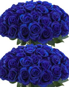 lot 359 image: Lcuasc 50pcs Artificial Roses Flowers in Bulk,Realistic Silk Fake Rose with Long Stem for Wedding Centerpieces Bouquet Party Floral Arrangement Home Decoration(Royal Blue)