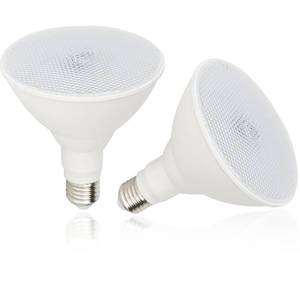lot 377 image: Radar Motion Sensor Outdoor Flood Light Bulbs, Dusk to Dawn LED Security Light E26 Base PAR38 Motion Activated 5000K Daylight, 15W(100-Watt Replacement), LED Light Bulbs for Porch, Driveways, 2 Pack - Retail $19