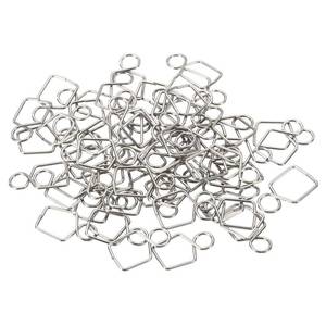 lot 397 image: PATIKIL Chandelier Connector Clip, 60 Pack 14mm L x 8mm W Chandelier Stainless Steel Buckle Replacement for DIY Fastening Crystals Ball Prism Part, Silver - Retail $7