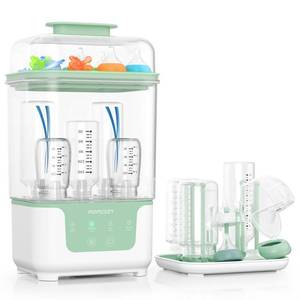 lot 415 image: Momcozy Bottle Sterilizer and Dryer, Modular Nesting Space Saving Design, 6 Bottles Capacity, 4 in 1 Compact Sterilizer for Baby Bottles, Breast Pump Parts & Newborn Essentials, Drying Rack Included - Retail $55