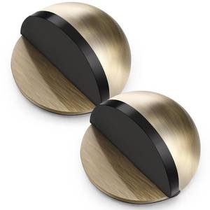 lot 420 image: MorningRo 2 Pcs Self Adhesive Door Stoppers, Stainless Steel Floor Door Stop Wall Protector, Half Dome Floor Gate Stopper for Living Room, Bedroom, Bathroom, Office (Bronze) - Retail $10