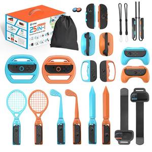 lot 425 image: Uxilep Switch 2 Sports Games Accessories Bundle for Nintendo Switch 2 (2025),25 in 1 Family Party Pack for Switch 2 Accessories Kit with Tennis Rackets,Golf Clubs,Chambara Swords,Leg Straps & Switch 2 Mouse - Retail $36